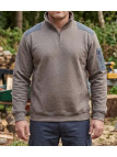 Sweat molleton col camionneur zippé taupe chiné homme Challenger PRODIGE3
