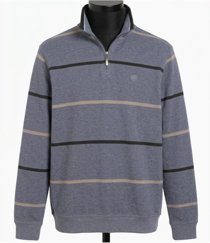 Challenger PORTO1 — Sweat camionneur rayé gris masculin