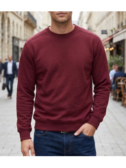 Challenger E213U001 — Sweat col rond bordeaux résistant