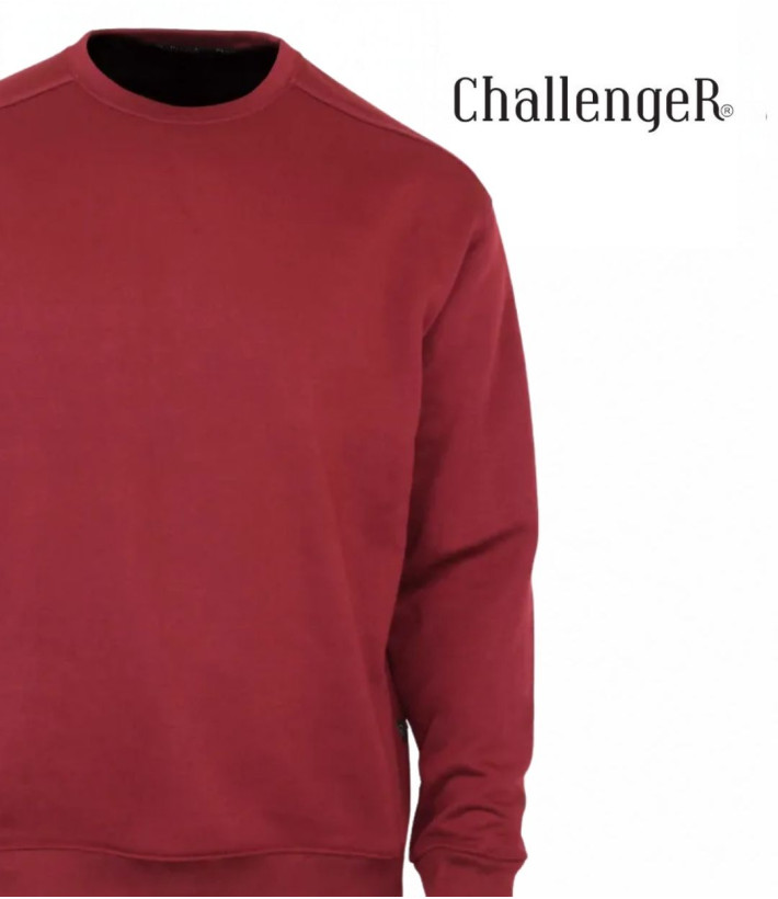 Challenger E213U001 — Sweat col rond bordeaux résistant