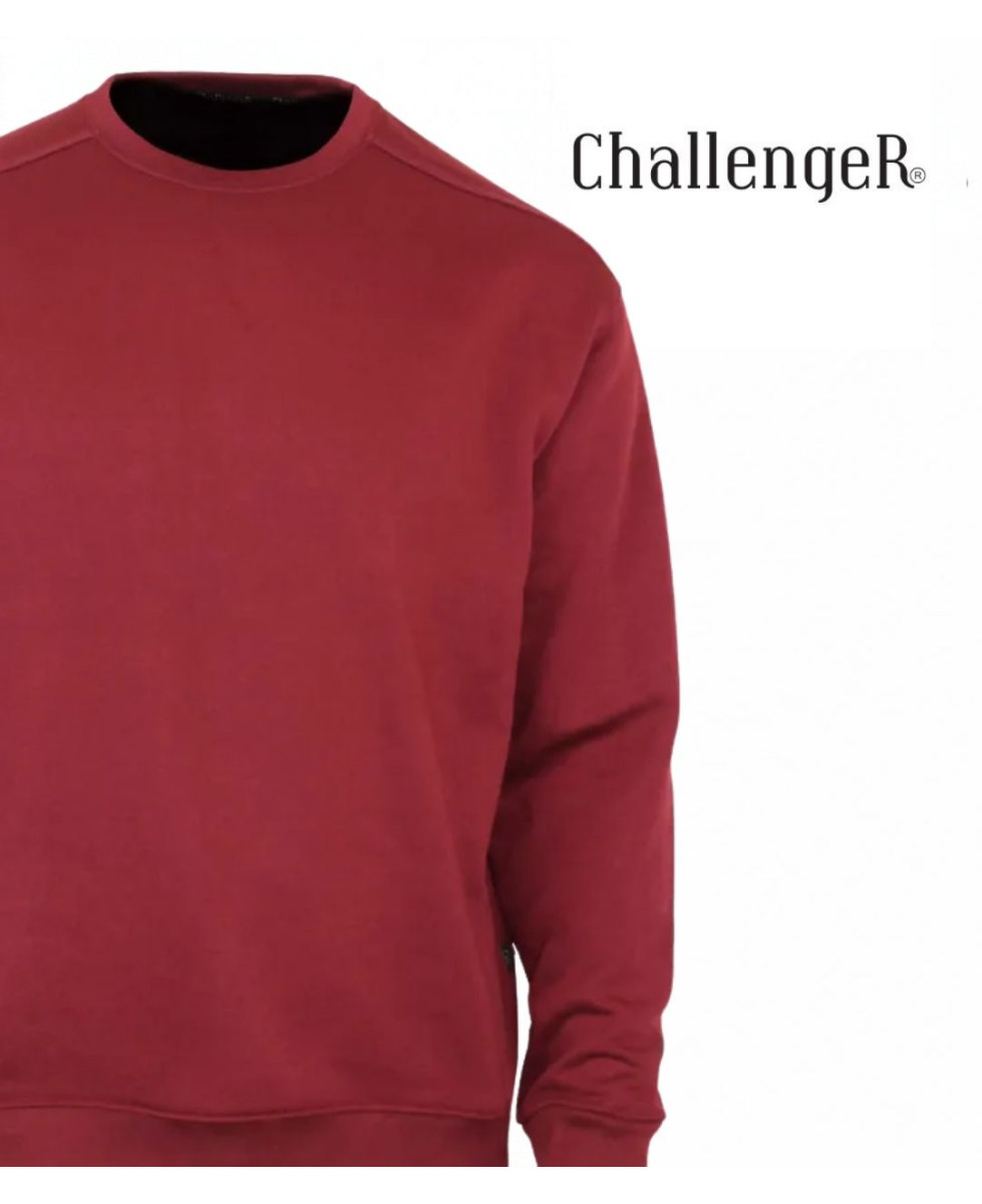 Challenger E213U001 — Sweat col rond bordeaux résistant