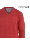 CHALLENGER PINSON2 — Pull col V rouge chaud