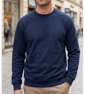 Sweat col rond homme bleu marine CHALLENGER E213