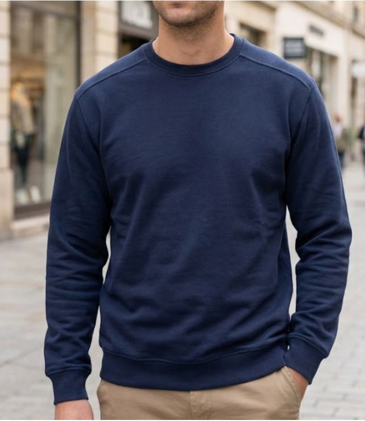 Sweat col rond homme bleu marine CHALLENGER E213