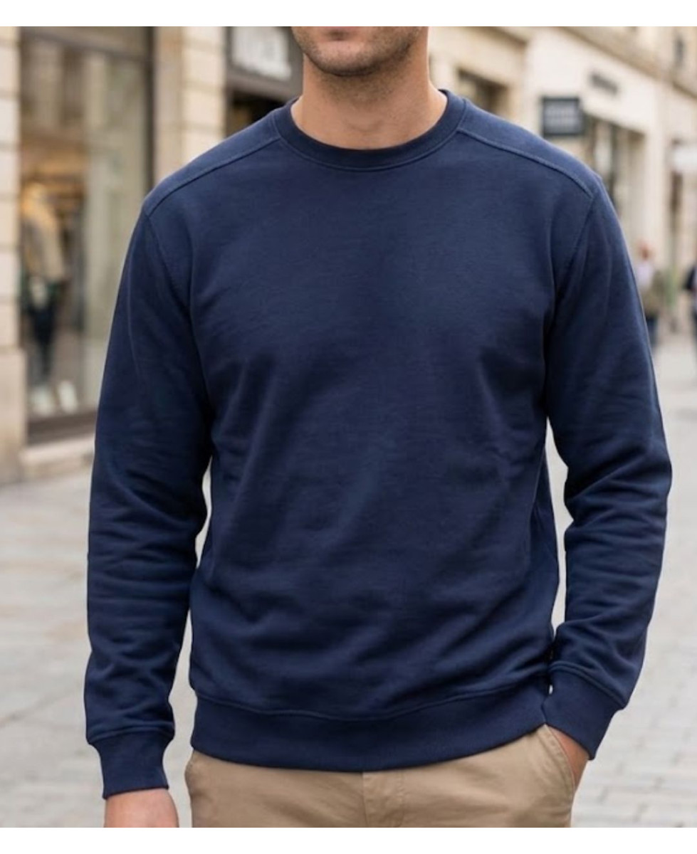Sweat col rond homme bleu marine CHALLENGER E213