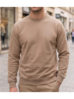 Sweat col rond homme beige CHALLENGER E213