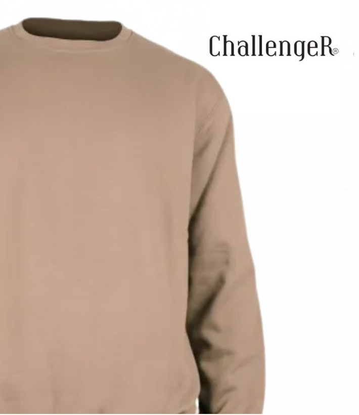 CHALLENGER E213 — Sweat col rond beige ultra-résistant
