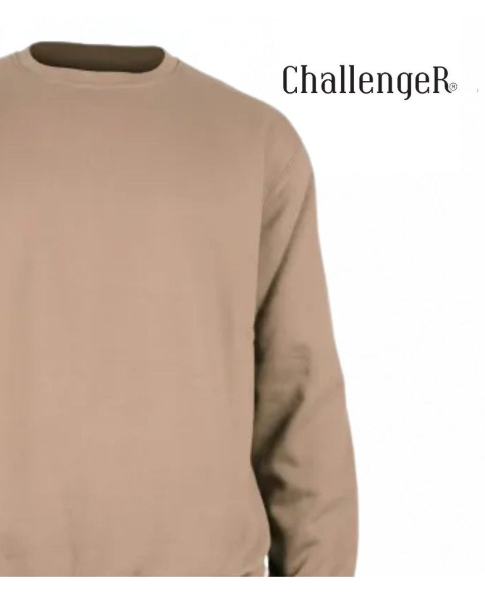 CHALLENGER E213 — Sweat col rond beige ultra-résistant