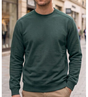 Sweat col rond homme vert CHALLENGER E213