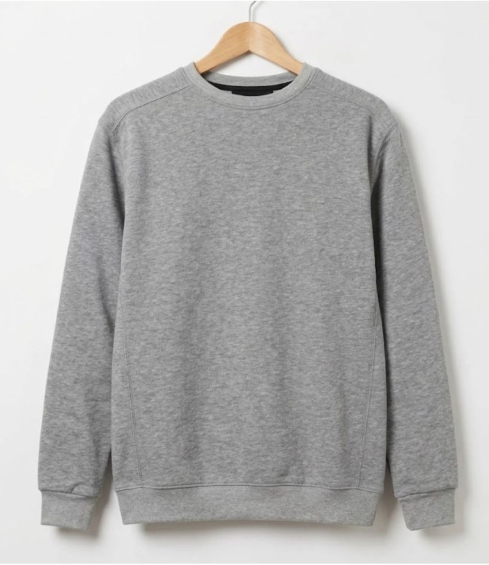 CHALLENGER E213 — Sweat col rond gris chiné homme