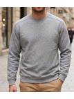 Sweat col rond homme gris chiné CHALLENGER E213