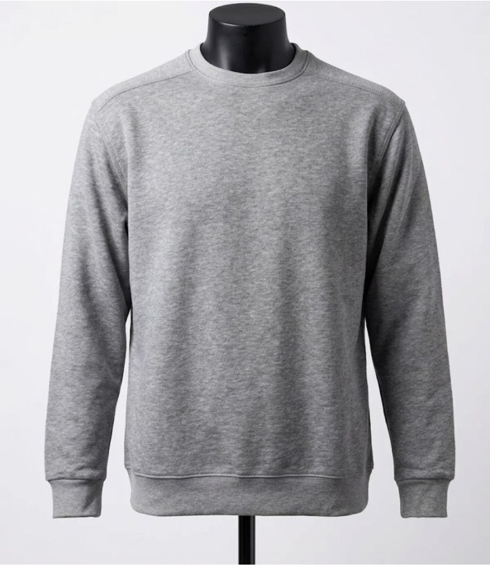 CHALLENGER E213 — Sweat col rond gris chiné homme