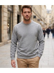 CHALLENGER E213 — Sweat col rond gris chiné homme