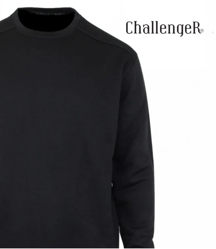 CHALLENGER E213 — Sweat col rond noir homme résistant