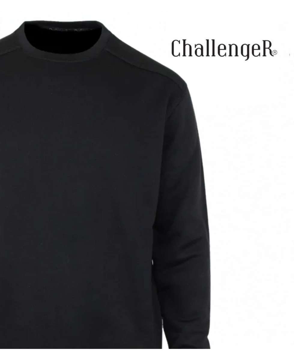 CHALLENGER E213 — Sweat col rond noir homme résistant