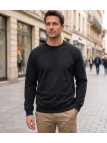 CHALLENGER E213 — Sweat col rond noir homme résistant