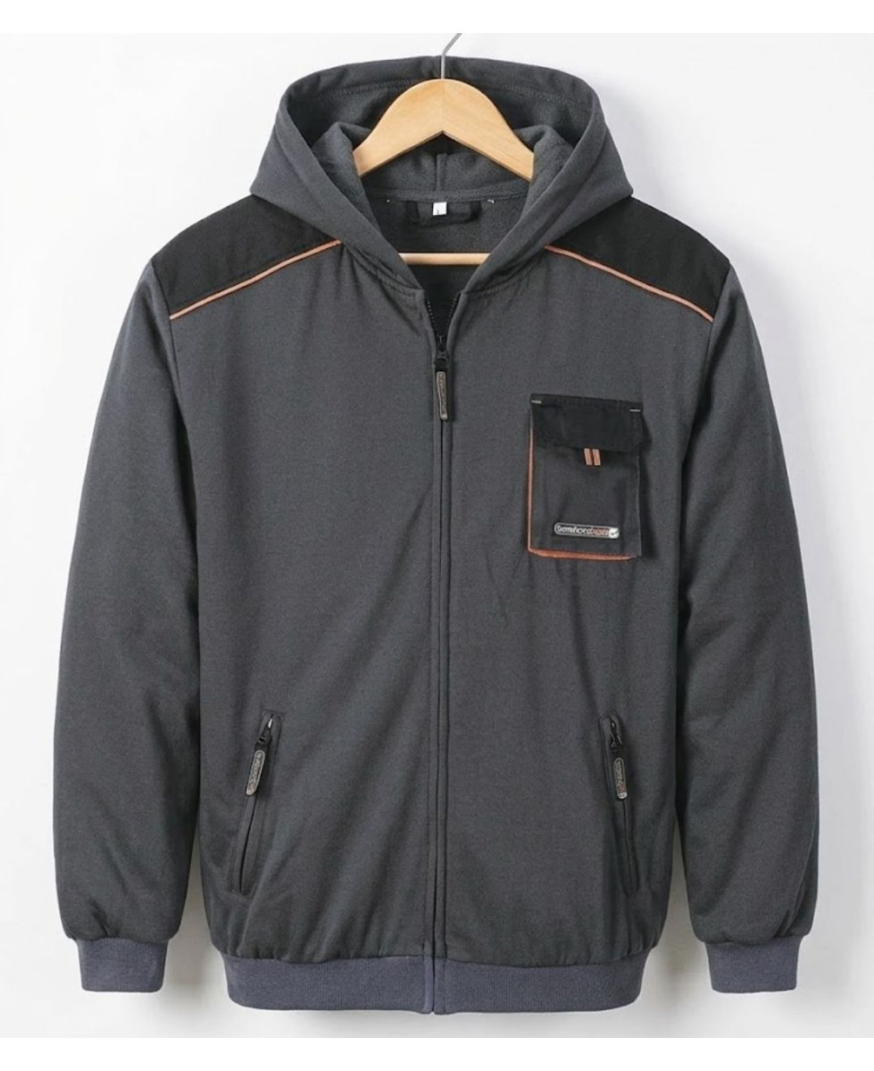 TERRATREND 3814GN — Sweat capuche zippé fonctionnel gris