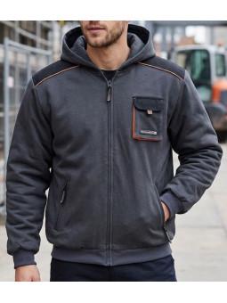 Sweat zippé à capuche homme gris TERRATREND 3814GN