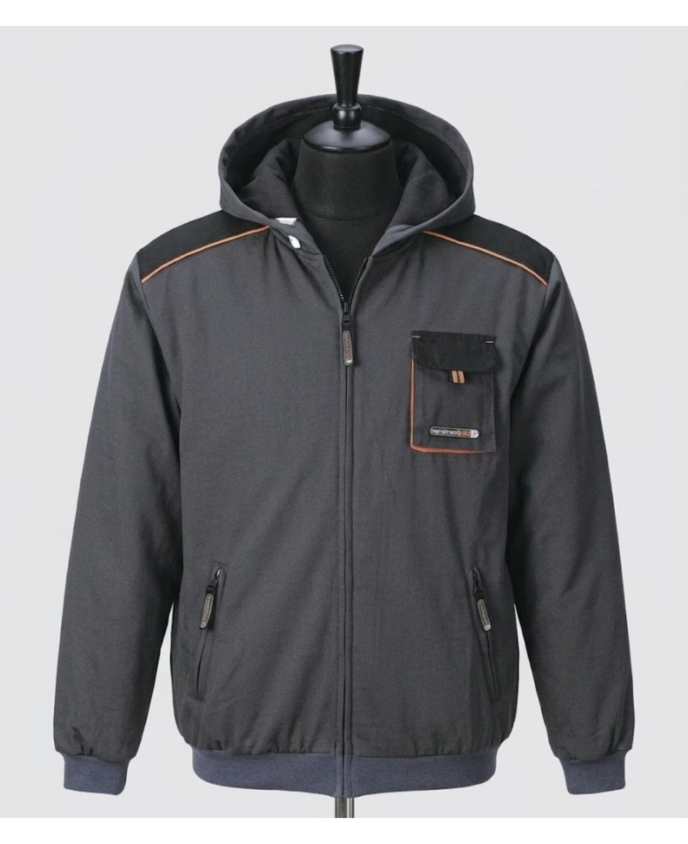 TERRATREND 3814GN — Sweat capuche zippé fonctionnel gris