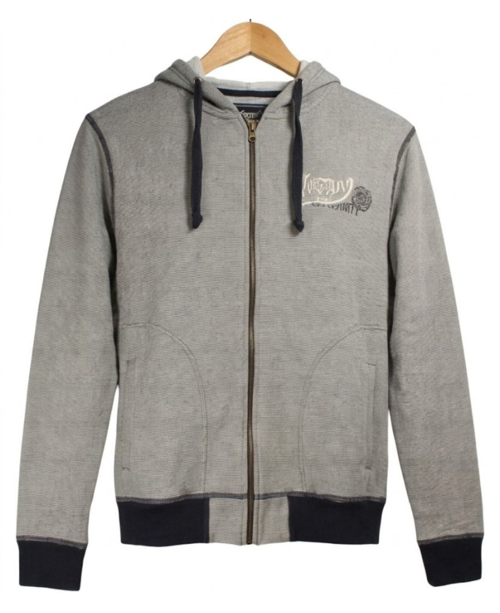 Axxano AH1169M — Sweat à capuche rayé en pur coton marin