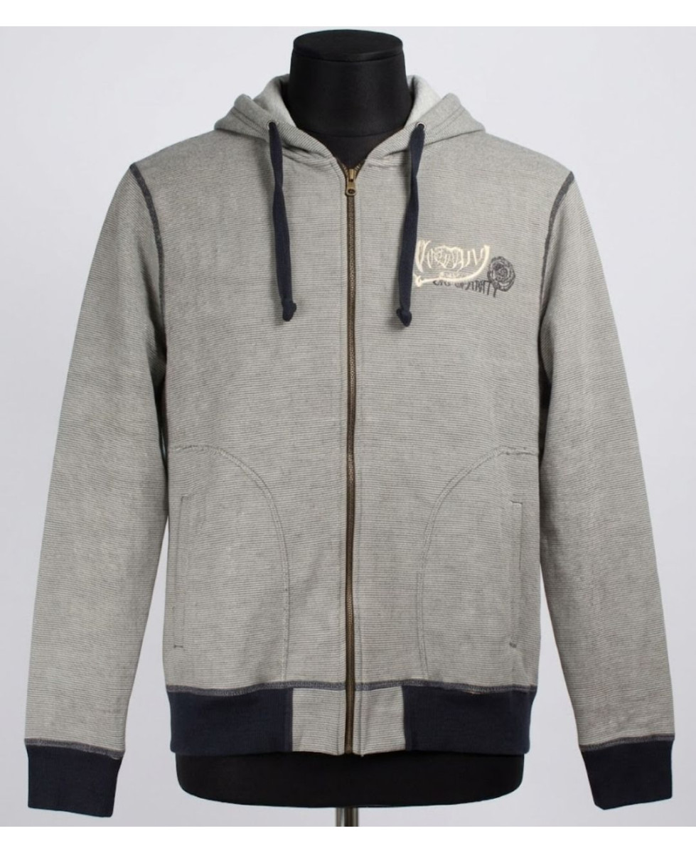 Axxano AH1169M — Sweat à capuche rayé en pur coton marin