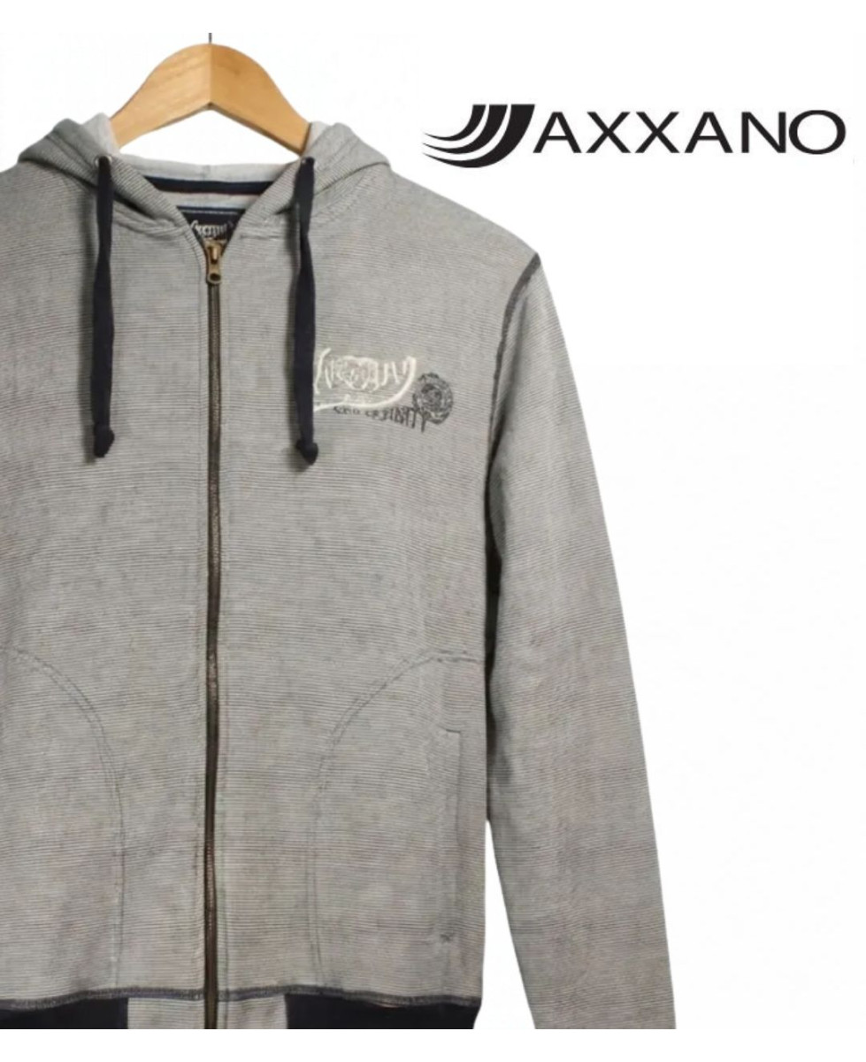 Axxano AH1169M — Sweat à capuche rayé en pur coton marin