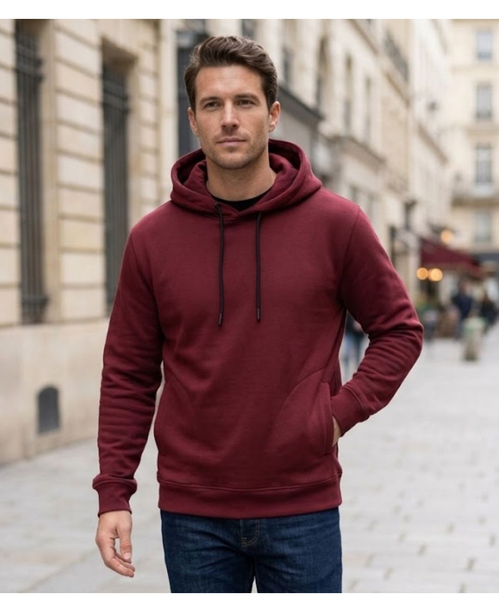 CHALLENGER PRIAM3 — Sweat à capuche bordeaux multipoche
