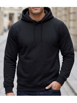 Sweat à capuche homme CHALLENGER PRIAM4 coloris noir avec poches latérales zippées