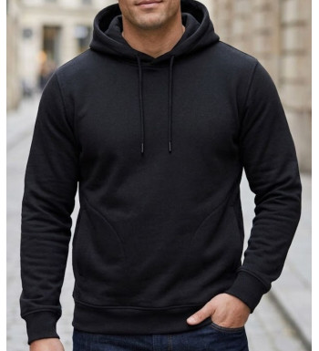 Sweat à capuche homme CHALLENGER PRIAM4 coloris noir avec poches latérales zippées
