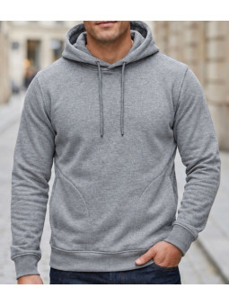 Sweat à capuche homme CHALLENGER PRIAM5 coloris gris chiné avec poches latérales zippées