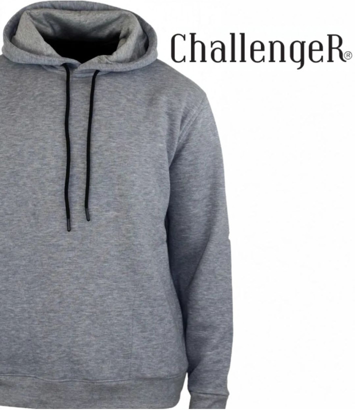 CHALLENGER PRIAM5 — Sweat à capuche gris chiné multipoche