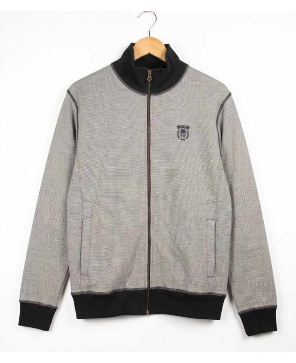 Axxano AH1157M — Sweat col montant zippé en coton marin