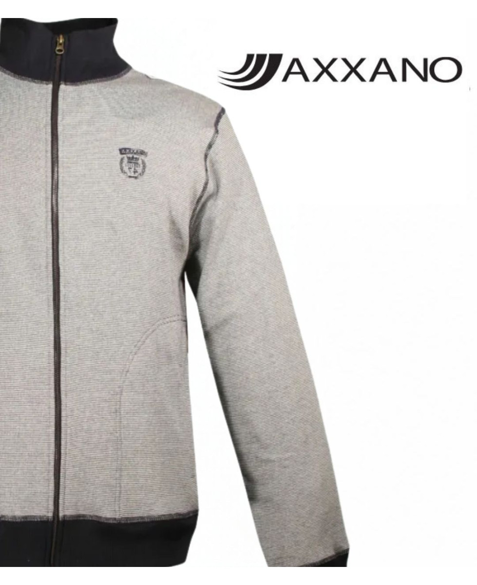 Axxano AH1157M — Sweat col montant zippé en coton marin
