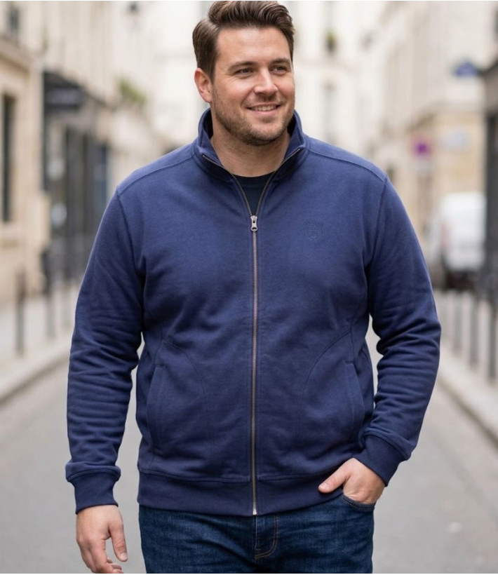 CHALLENGER VE4001 — Veste zippée molleton marine confort