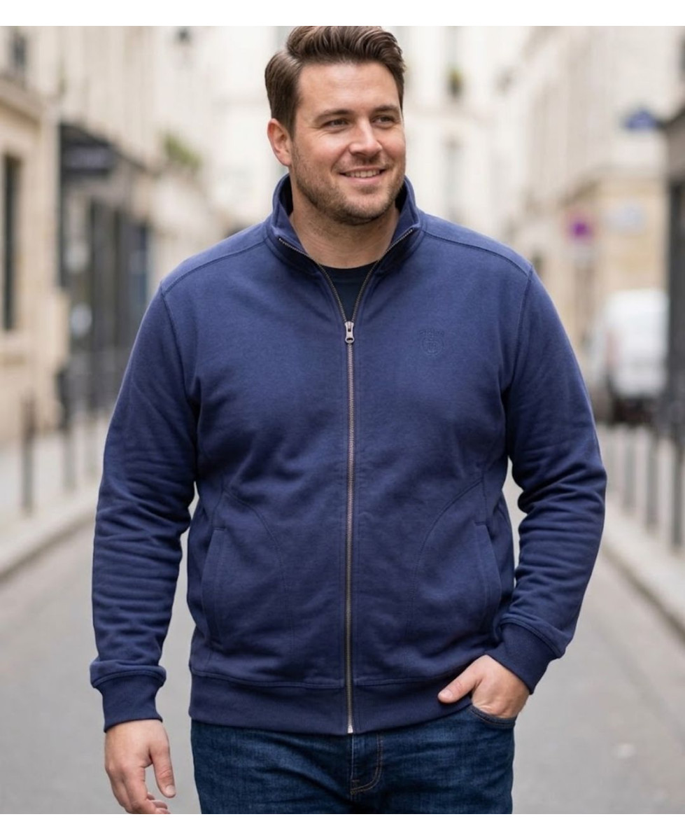 CHALLENGER VE4001 — Veste zippée molleton marine confort