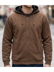 Sweat polaire homme Mayflower SH9021C coloris marron chocolat avec col montant