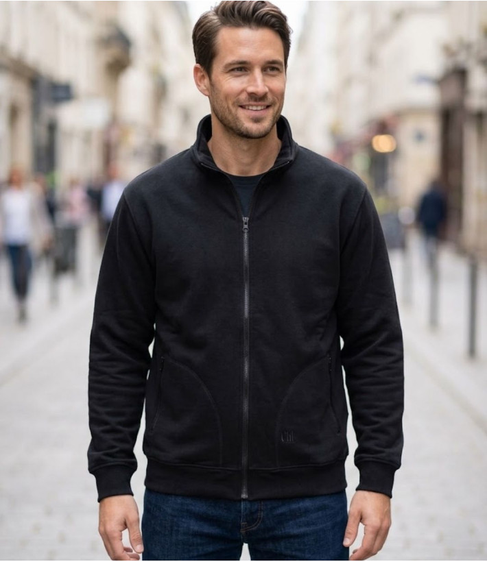 Challenger CAPITAL4 — Veste zippée molleton noir confort