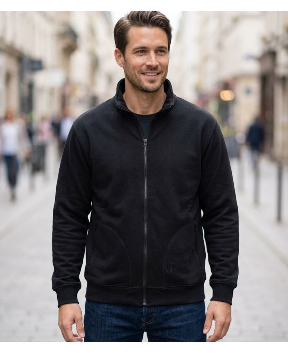 Challenger CAPITAL4 — Veste zippée molleton noir confort