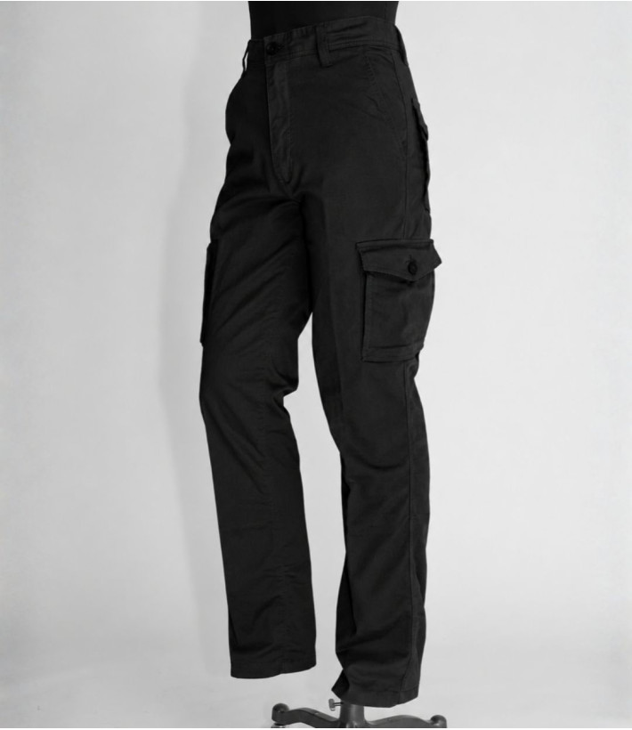 Challenger KINGSTON3 — Pantalon cargo noir stretch confort