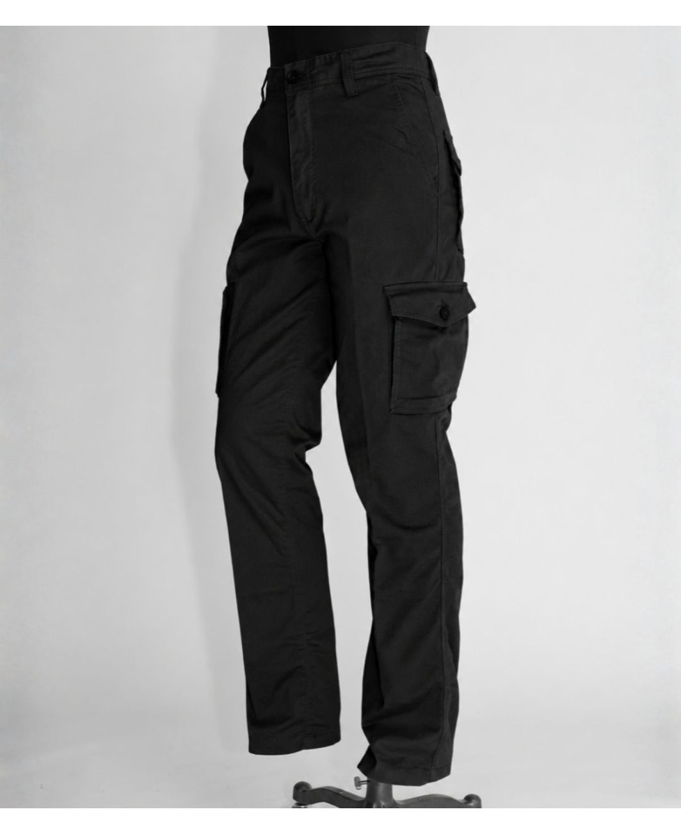 Challenger KINGSTON3 — Pantalon cargo noir stretch confort
