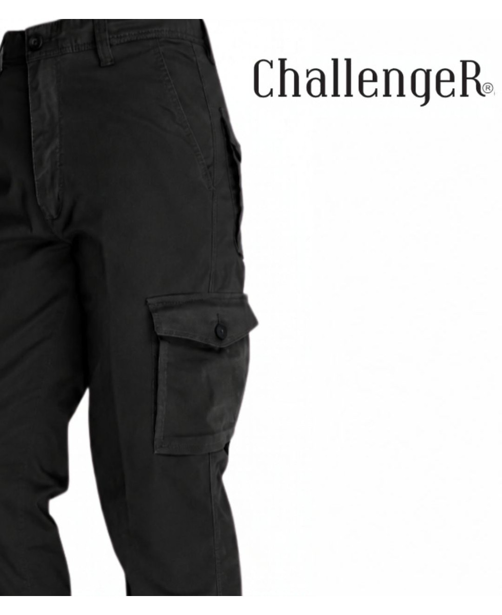 Challenger KINGSTON3 — Pantalon cargo noir stretch confort