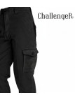 Challenger KINGSTON3 — Pantalon cargo noir stretch confort