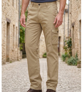 Pantalon détente homme Winchester KARGO3 coloris beige avec poches jambes à soufflet