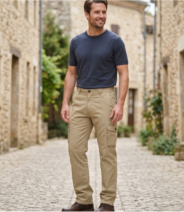 Winchester KARGO3 — Pantalon détente beige multipoche