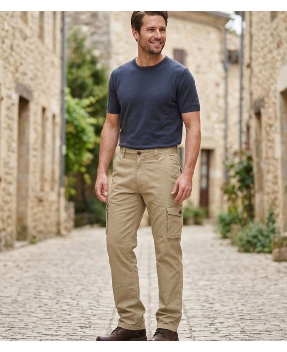 Winchester KARGO3 — Pantalon détente beige multipoche