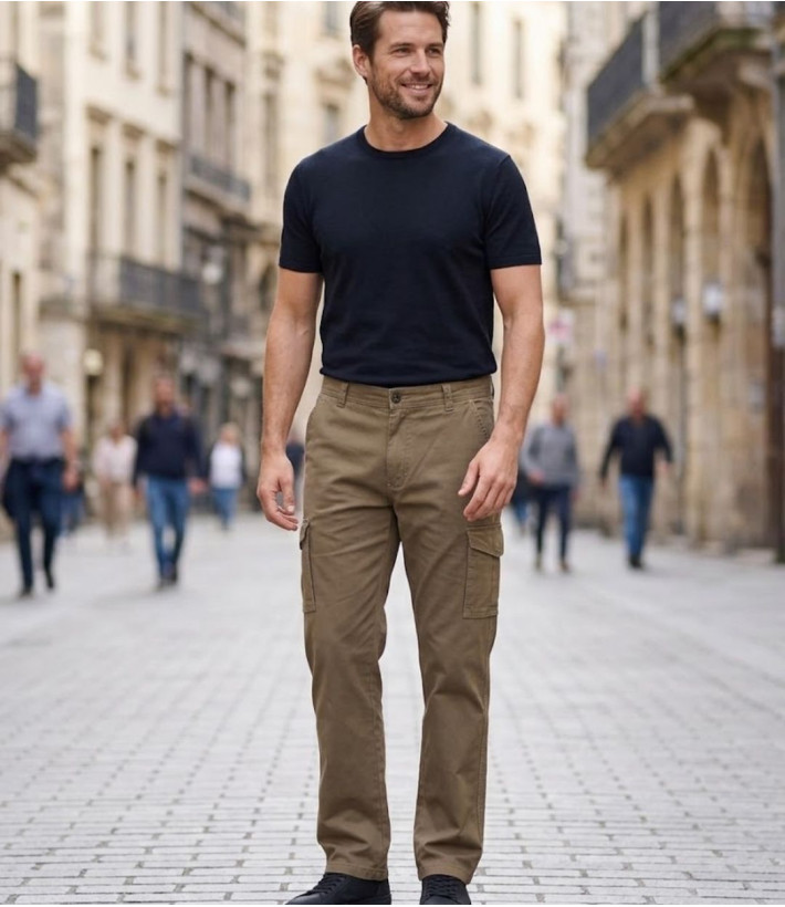 Challenger VASCO1 — Pantalon multipoche beige confort