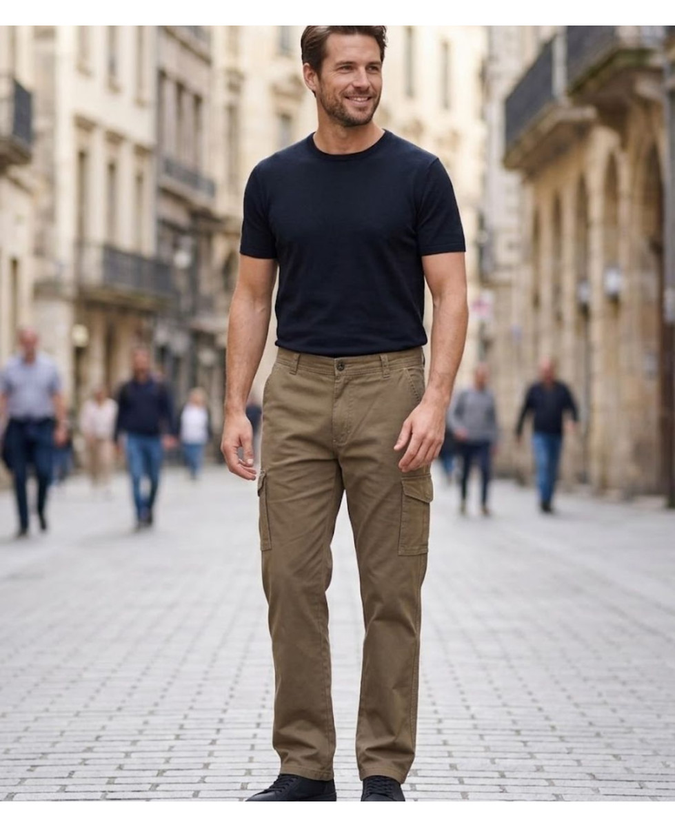 Challenger VASCO1 — Pantalon multipoche beige confort