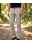 Pantalon détente multipoche homme Challenger PANT2001A coloris beige en twill extensible