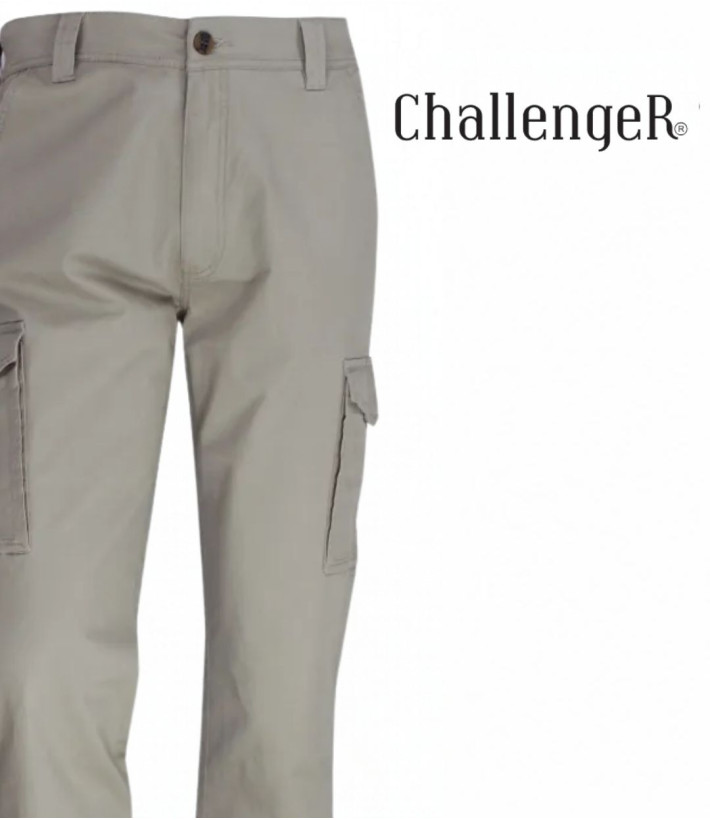 Challenger PANT2001A — Pantalon beige stretch multipoche