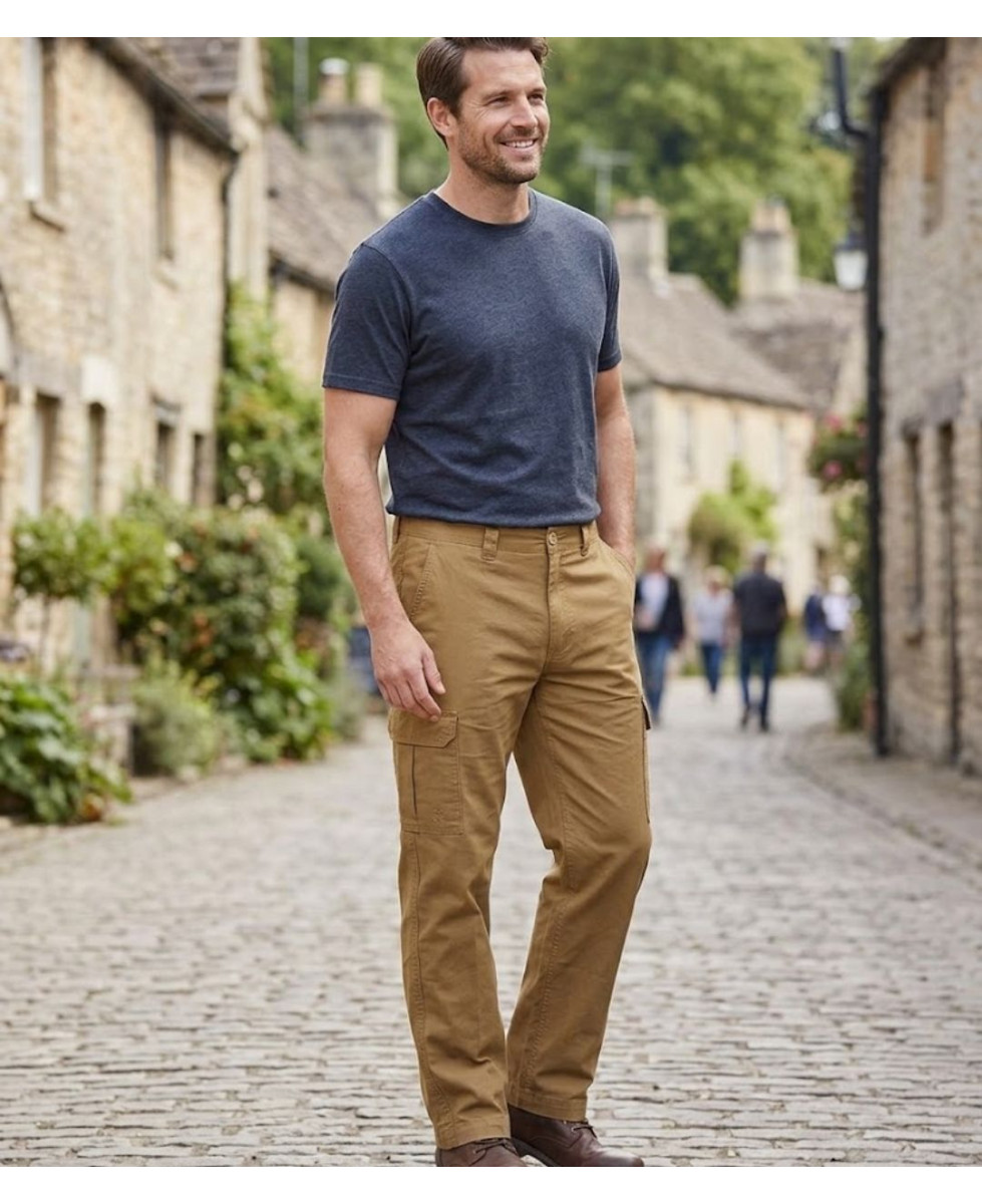 WINCHESTER WILLOW1 — Pantalon cargo beige coton ripstop